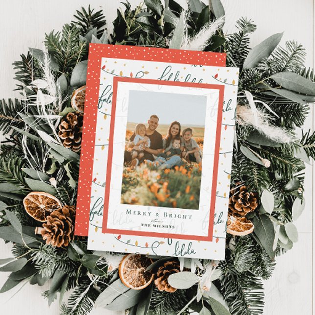 Falalala jul Ljus 4 Photos Helgdag Card Inbjudningar (Skapare uppladdad)