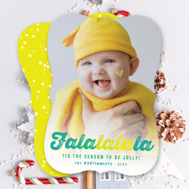 Falalala Lime Ombre-skript Roligt Julfoto Julkort