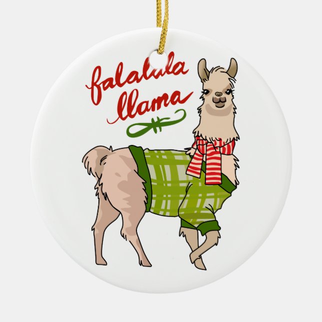 Falalala Llama Julgransprydnad Keramik (Framsidan)
