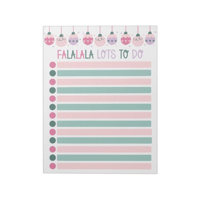 FaLaLaLa Lots to Do Christmas Shopping List Anteckningsblock (Roterad)