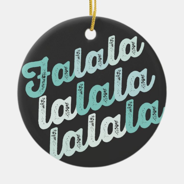 Falalala Mint Ombre Bold Script Photo Jul Julgransprydnad Keramik (Framsidan)