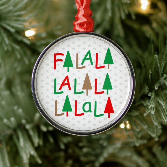 Falalala.. Red Grönt Brown jul Ornament (Träd)