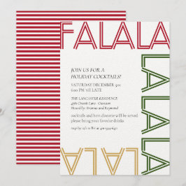 FALALALA Red Rand Modern Helgdag Cocktails Party Inbjudningar