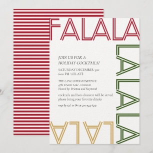 FALALALA Red Rand Modern Helgdag Cocktails Party Inbjudningar