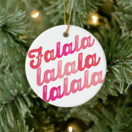 Falalala Rosa Ombre Bold Script Photo Jul Julgransprydnad Keramik