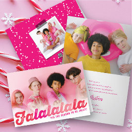 Falalala Rosa Ombre Roligt jul Foto Helgkort