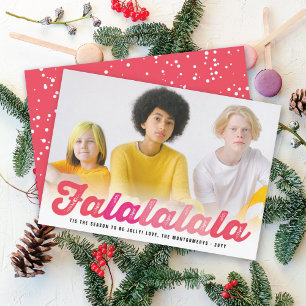 Falalala Rosa Ombre Roligt jul Foto Julkort