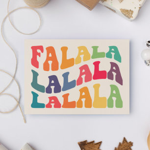 Falalalala Groovy Vågigt färgfull jul Julkort