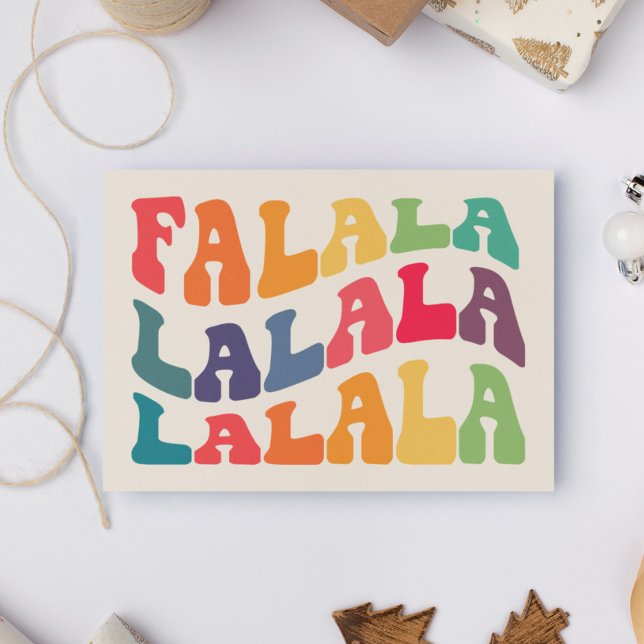 Falalalala Groovy Vågigt färgfull jul Julkort (Skapare uppladdad)