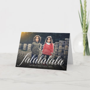 Falalalala skrivar roliga enkla helgdagfotokortet helgkort