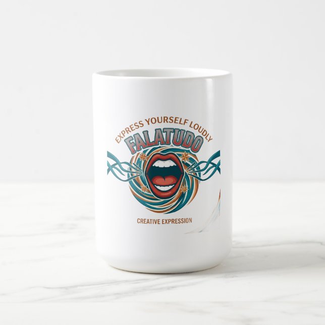 Falatudo Grafisk Långärmad Tröja Kaffemugg (Center)