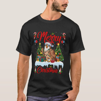 Falcon Bird Julafton Träd Lighting Santa Hat Falco T Shirt