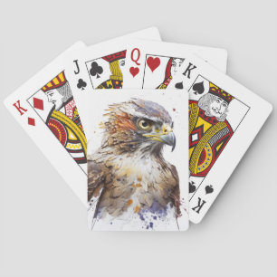 Falcon Bird Porträtt Animal Painting Wildlife Free Casinokort