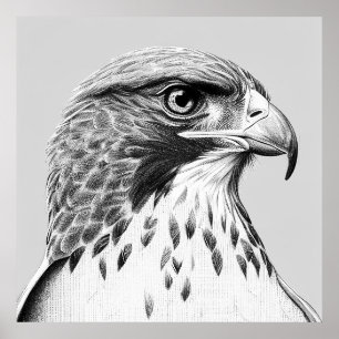 Falcon Bird Vild Natature Animal Illustration Art Poster