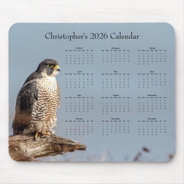 Falcon - Customizable full year 2026 calendar Musmatta (Framsidan)