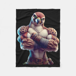 Falcon Flexing Fläkt Älskare Bodybuilding Gym Work Fleecefilt
