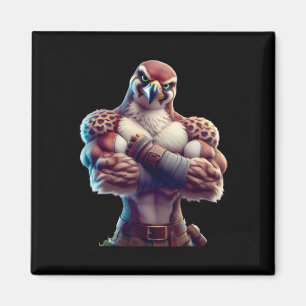 Falcon Flexing Fläkt Älskare Bodybuilding Gym Work Magnet