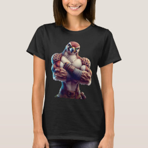 Falcon Flexing Fläkt Älskare Bodybuilding Gym Work T Shirt