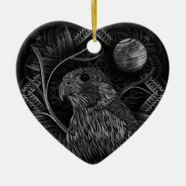 Falcon Full Moon Julgransprydnad Keramik