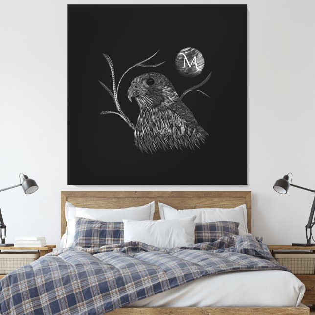 Falcon Full Moon Monogram Black Canvastryck (Insitu (sovrum))