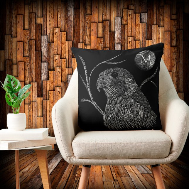 Falcon Full Moon Monogram Black Kudde (Skapare uppladdad)