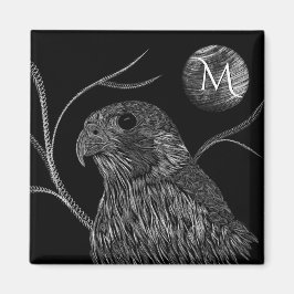 Falcon Full Moon Monogram Black Magnet
