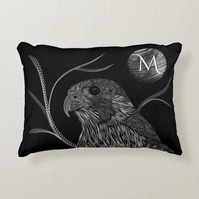 Falcon Full Moon Monogram Black Prydnadskudde (Framsidan)