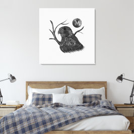 Falcon Full Moon Monogram Canvastryck