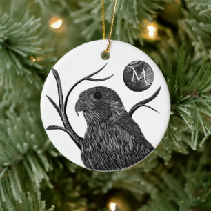 Falcon Full Moon Monogram Julgransprydnad Keramik