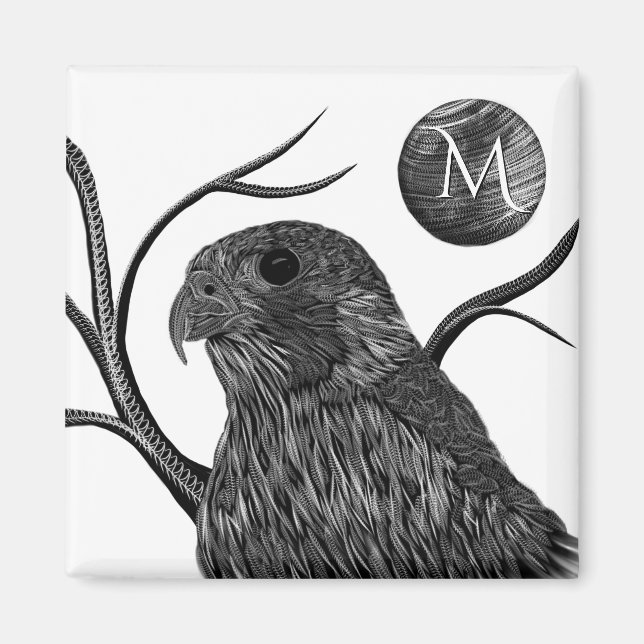 Falcon Full Moon Monogram Magnet (Framsidan)