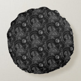 Falcon Full Moon Mönster Round Pillow Rund Kudde