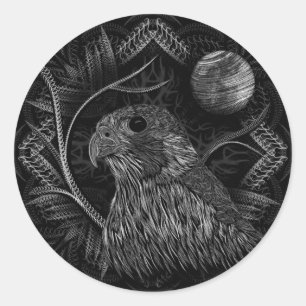 Falcon Full Moon Runt Klistermärke