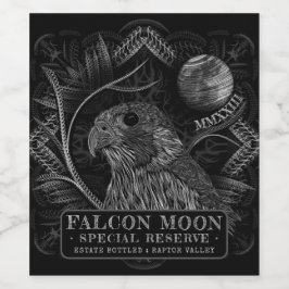 Falcon Full Moon Vin-etikett Vinflaska Etikett