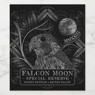 Falcon Full Moon Vin-etikett Vinflaska Etikett