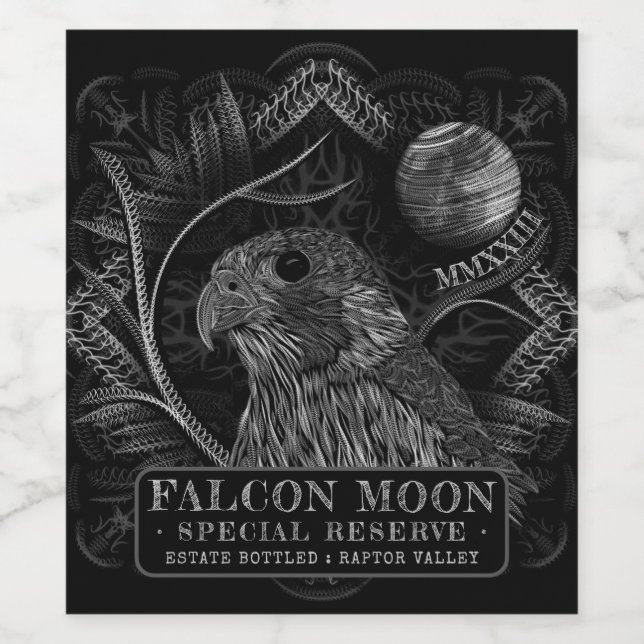 Falcon Full Moon Vin-etikett Vinflaska Etikett (Singel etikett)