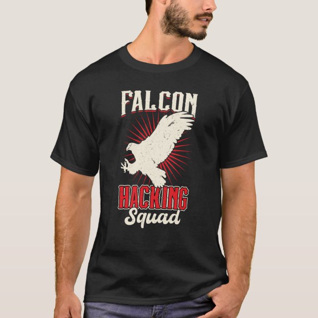 Falcon Hacking Squad Falconry T Shirt (Framsida)
