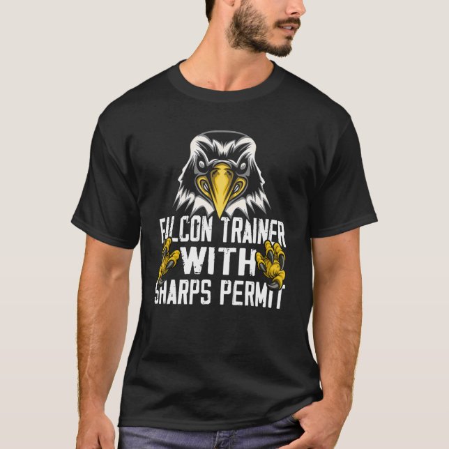 Falcon Hunter Falcon Trainer med Sharps Permit Fa T Shirt (Framsida)