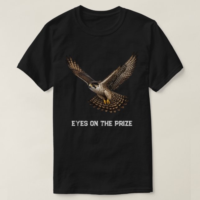 Falcon in Flight Realistic T-Shirt Design (black) (Design framsida)