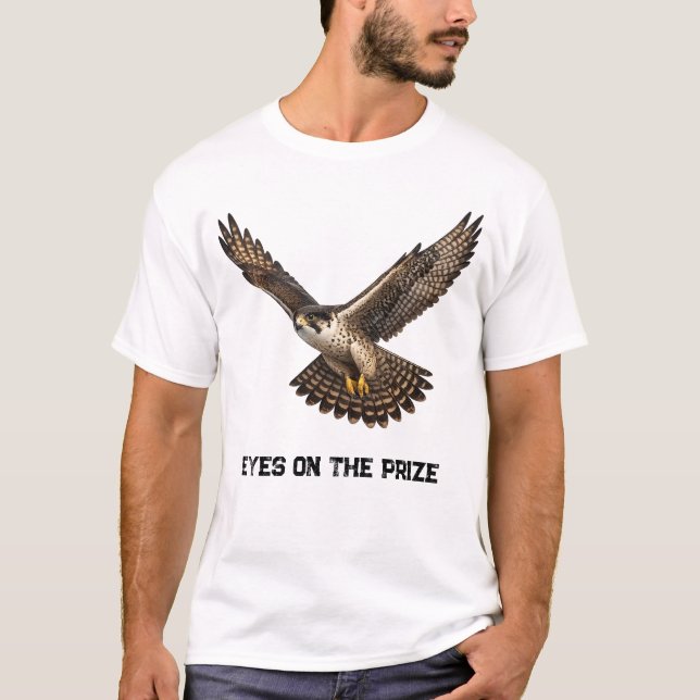 Falcon in Flight Realistic T-Shirt Design (white) (Framsida)