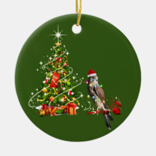 Falcon med Hat LJUS jul Julgransprydnad Keramik
