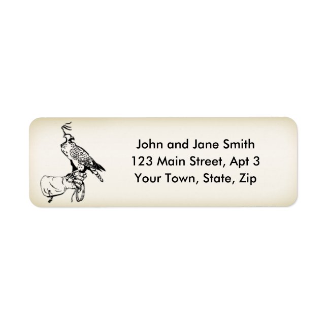 Falcon på handskadressetikett 2 returadress etikett (Framsidan)