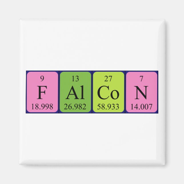 Falcon periodisk magnet bord namn (Framsidan)