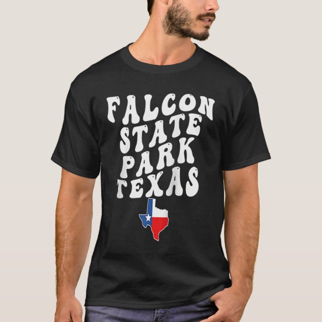 Falcon State Park Texas TX Retro Wavy Vacation Sou T Shirt (Framsida)