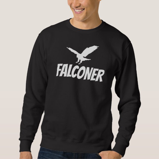 Falcon Trainer Peregrine Falconry Falconer Hawk el Lång Ärmad Tröja (Framsida)
