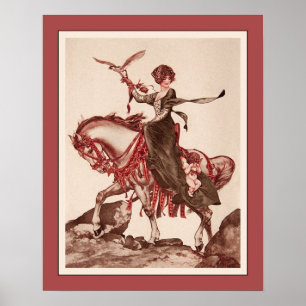 Falconer Captures Cupid - 1923 av Cheri Herouard Poster