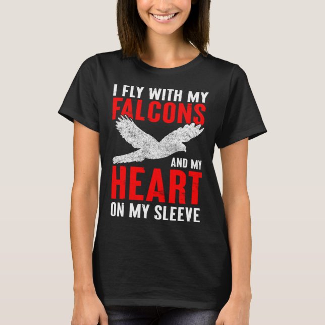 Falconer Dad Falconry Heart on My Sleeve  1 T Shirt (Framsida)