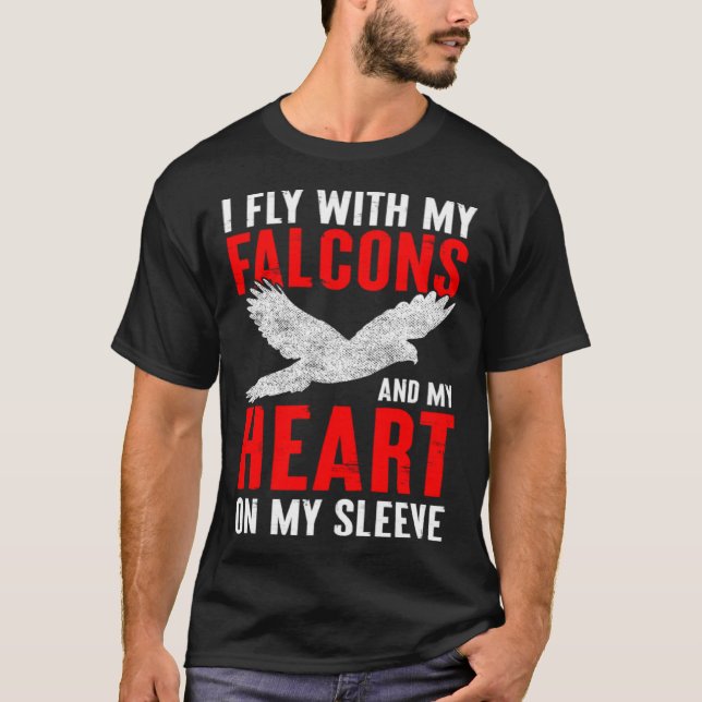 Falconer Dad Falconry Heart on My Sleeve  1 T Shirt (Framsida)
