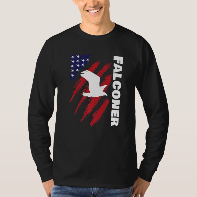 Falconer Falconry Falcon T Shirt (Framsida)