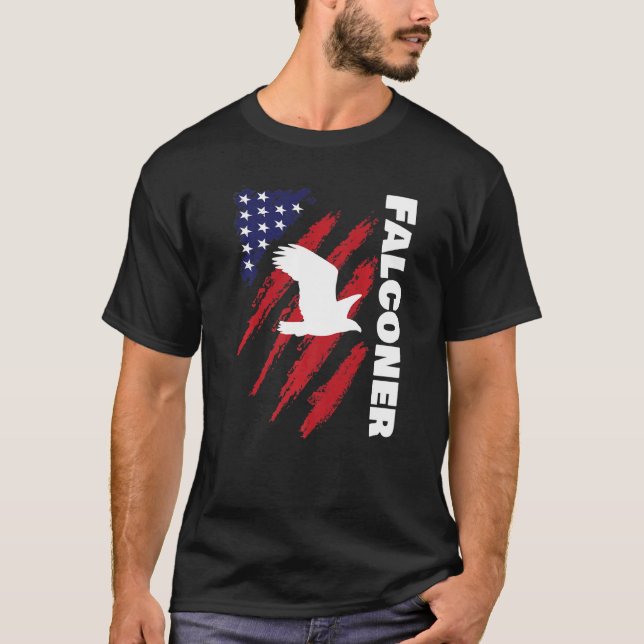 Falconer Falconry Falcon T Shirt (Framsida)