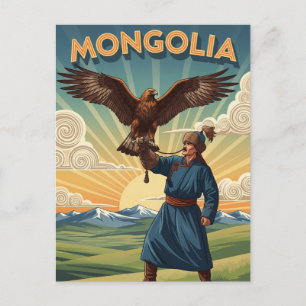 Falconer i Mongoliet Travel Vykort